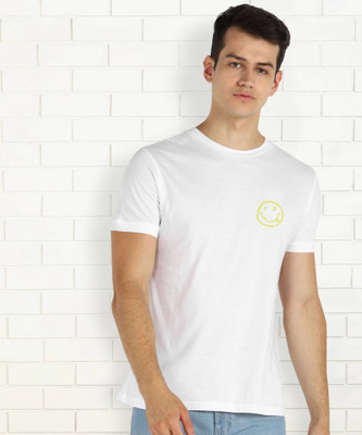 Moda Rapido Printed Men Round Neck White T-Shirt