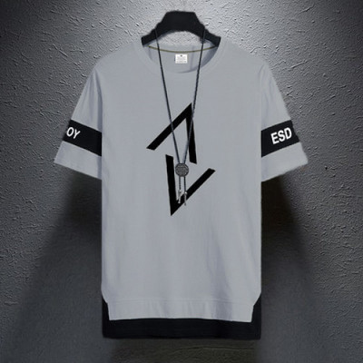 NB NICKY BOY Typography Men Round Neck Grey T-Shirt