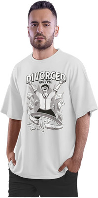 KRYONIX Printed Men Round Neck White T-Shirt