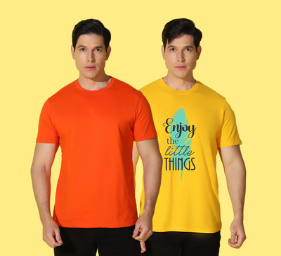 WOOSTRO Typography, Solid Men Round Neck Multicolor T-Shirt