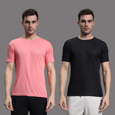 InkTees Solid Men Round Neck Pink T-Shirt