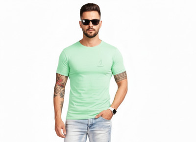 DS CREATIONZ Embroidered Men Round Neck Multicolor T-Shirt