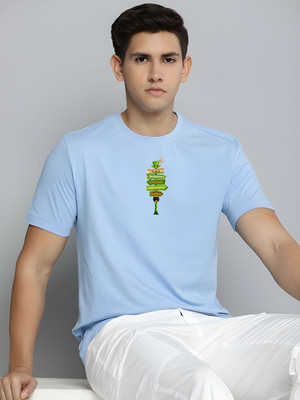 SZN Printed Men Round Neck Light Blue T-Shirt