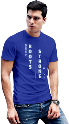 Fighterhero Printed Men Round Neck Blue T-Shirt