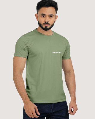 INDICLUB Self Design Men Round Neck Green T-Shirt