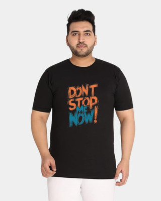 KIXO PLUS Graphic Print Men Round Neck Black T-Shirt