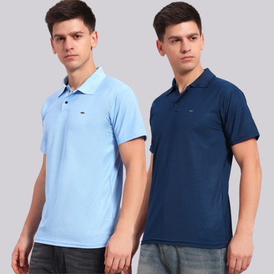 ZEPPI Solid Men Polo Neck Multicolor T-Shirt