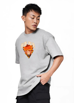 MEGAKART Graphic Print Men Round Neck Grey T-Shirt