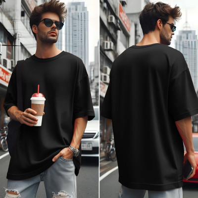 MIT Bharat Solid Men Round Neck Black T-Shirt