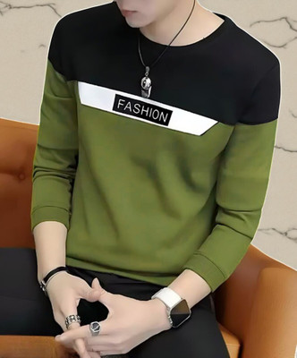 Autna Solid Men Round Neck Dark Green T-Shirt
