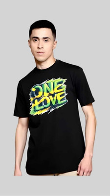 Royal Creations By Rv Printed Men Round Neck Black T-Shirt