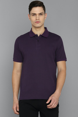 LOUIS PHILIPPE Solid Men Polo Neck Purple T-Shirt
