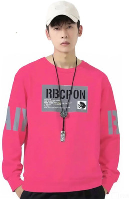 Majexic Printed Men Round Neck Pink T-Shirt