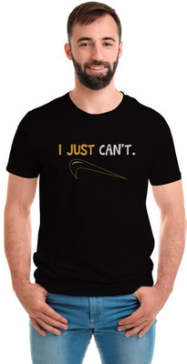 SmarTee Street Typography Men Round Neck Black T-Shirt