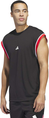 ADIDAS Graphic Print Men Crew Neck Black T-Shirt