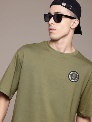 Roadster Solid Men Round Neck Green T-Shirt