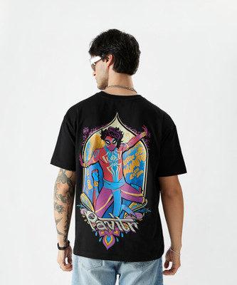 The Souled Store Printed, Typography Men Round Neck Black T-Shirt