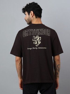 Free Authority Printed Men Round Neck Brown T-Shirt