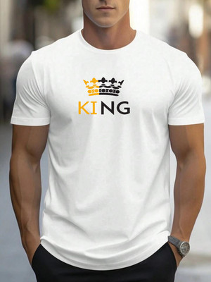 Vmens99 Printed Men Round Neck White T-Shirt