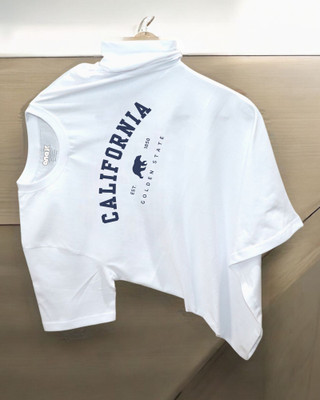 DRIPTHREAD Typography Men Round Neck White T-Shirt