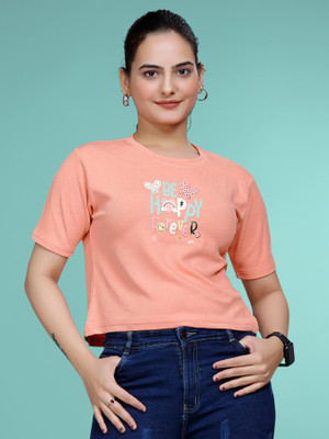 SAKARMAA Party Graphic Print Women Pink Top