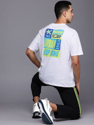 HRX by Hrithik Roshan Printed Men Round Neck White T-Shirt