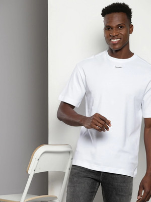 Calvin Klein Jeans Solid Men Round Neck White T-Shirt
