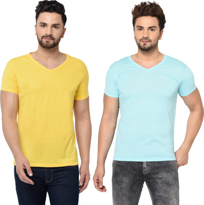 Tresna Fab Solid Men V Neck Multicolor T-Shirt