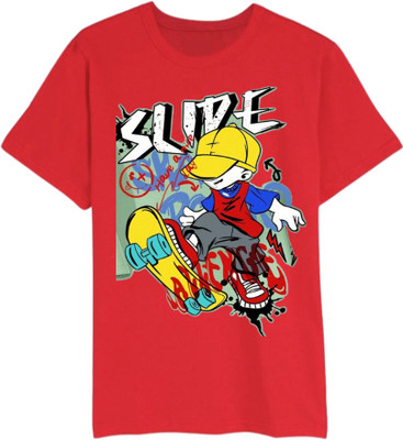 MAYANK CREATION Printed Women Round Neck Red T-Shirt