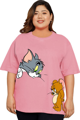 Elite soul Printed Women Round Neck Pink T-Shirt
