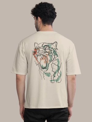 Bullmer Printed, Typography Men Round Neck White T-Shirt