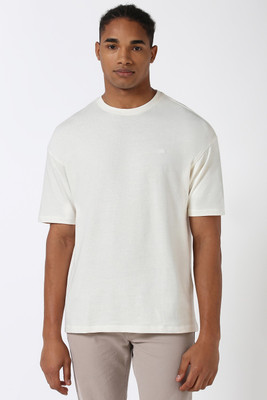 PETER ENGLAND Printed Men Round Neck White T-Shirt