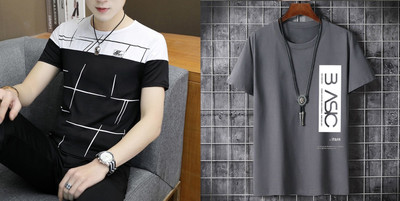 THUNDER PLANET Printed Men Round Neck Grey T-Shirt