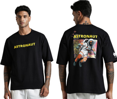 urban panther Printed, Geometric Print Men Round Neck Black T-Shirt