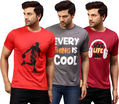 Garmin Graphic Print Men Round Neck Multicolor T-Shirt