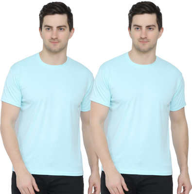 YUALIN CREATION Solid Men Crew Neck Multicolor T-Shirt