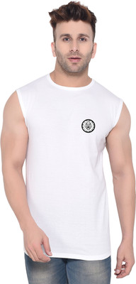 tfurnish Printed Men Round Neck White T-Shirt