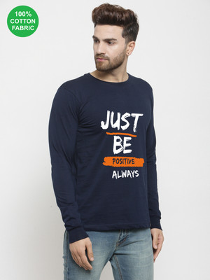 FRISKERS Graphic Print Men Round Neck Navy Blue T-Shirt