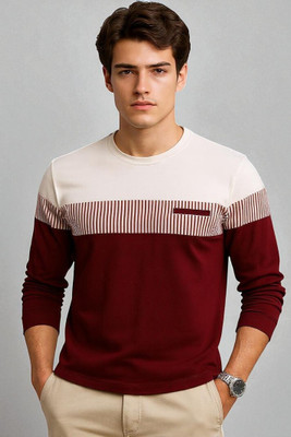 FASHIUM Printed Men Round Neck Maroon T-Shirt