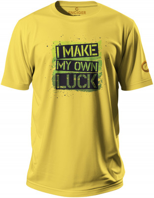 Enciger Printed Men Round Neck Yellow T-Shirt