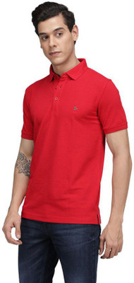 SPORTO Solid Men Polo Neck Red T-Shirt
