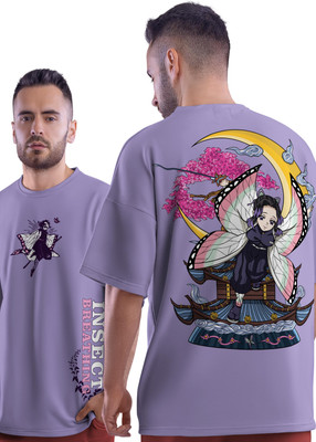 Thecrazymonk Printed, Typography Men Round Neck Purple T-Shirt