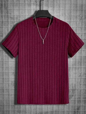 Sample Printed Men Round Neck Purple T-Shirt
