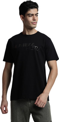 Rare Bond Stuidos Printed Men Round Neck Black T-Shirt
