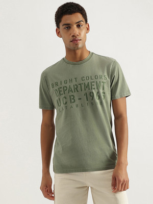 United Colors of Benetton Washed Men Round Neck Green T-Shirt