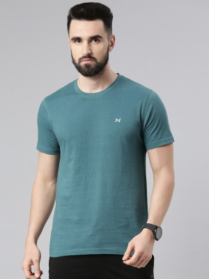 Force NXT Solid Men Round Neck Green T-Shirt