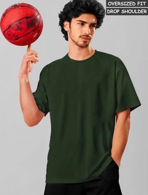 TRIPR Solid Men Round Neck Green T-Shirt
