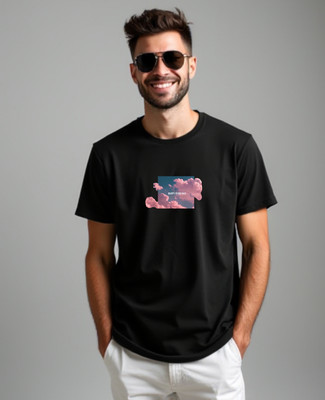 UrGear Printed Men Round Neck Black T-Shirt