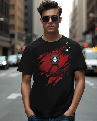 BEWAKOOF Printed Men Round Neck Black T-Shirt
