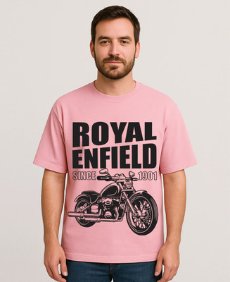 Teestranzify Abstract Men Round Neck Reversible Pink T-Shirt